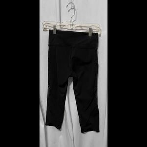 lululemon womens home stretch black mesh moisture wicking w6al8s crop 6
